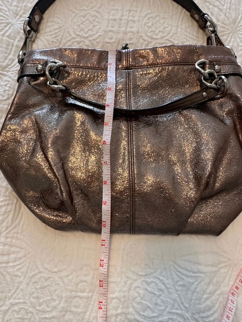 Coach Brooke HOBO Bag Y2K Metallic 100% full grain cowhide leather - Picture 12 of 14